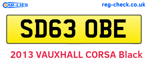 SD63OBE are the vehicle registration plates.