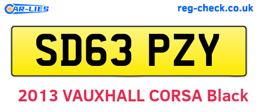 SD63PZY are the vehicle registration plates.