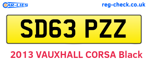 SD63PZZ are the vehicle registration plates.