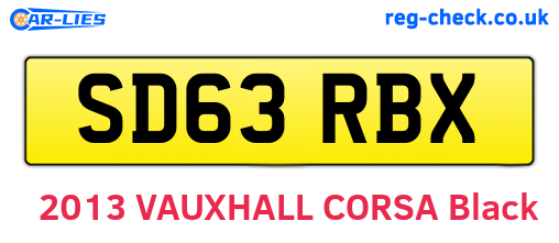 SD63RBX are the vehicle registration plates.