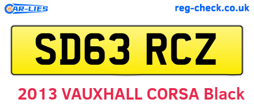 SD63RCZ are the vehicle registration plates.
