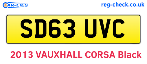 SD63UVC are the vehicle registration plates.