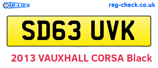 SD63UVK are the vehicle registration plates.