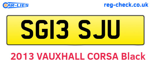 SG13SJU are the vehicle registration plates.