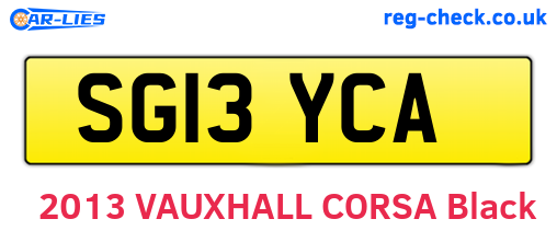 SG13YCA are the vehicle registration plates.