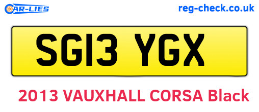 SG13YGX are the vehicle registration plates.