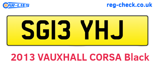 SG13YHJ are the vehicle registration plates.