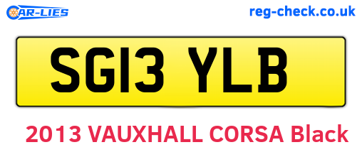 SG13YLB are the vehicle registration plates.