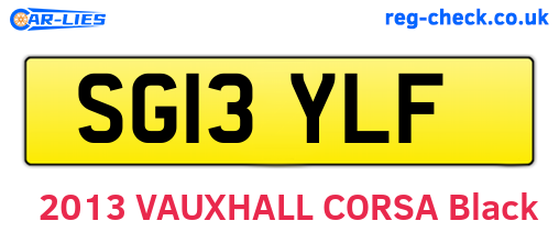 SG13YLF are the vehicle registration plates.