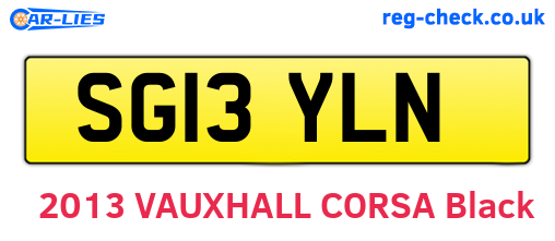 SG13YLN are the vehicle registration plates.