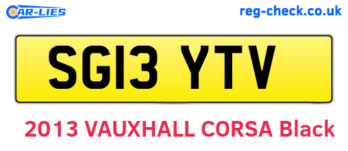 SG13YTV are the vehicle registration plates.