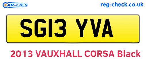 SG13YVA are the vehicle registration plates.