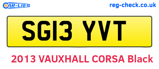 SG13YVT are the vehicle registration plates.