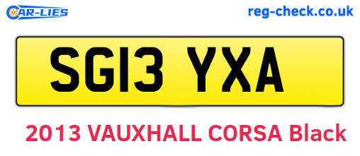 SG13YXA are the vehicle registration plates.
