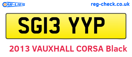 SG13YYP are the vehicle registration plates.