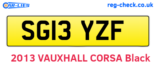 SG13YZF are the vehicle registration plates.