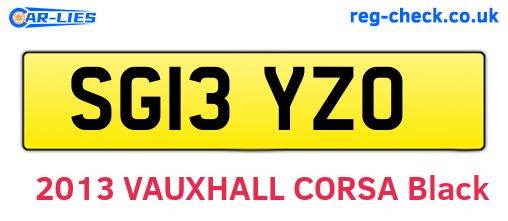SG13YZO are the vehicle registration plates.