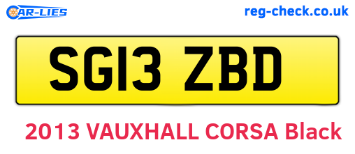 SG13ZBD are the vehicle registration plates.