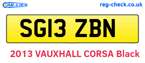 SG13ZBN are the vehicle registration plates.