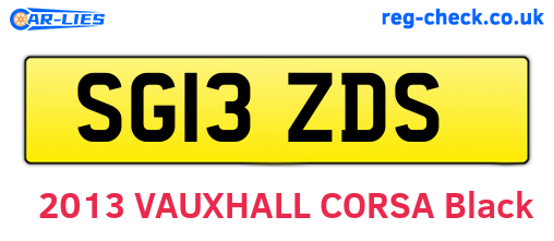 SG13ZDS are the vehicle registration plates.