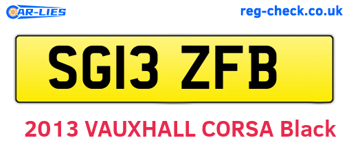 SG13ZFB are the vehicle registration plates.
