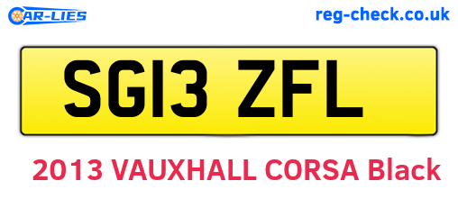 SG13ZFL are the vehicle registration plates.