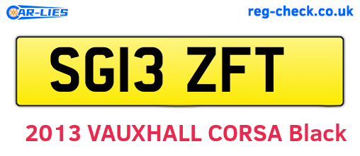 SG13ZFT are the vehicle registration plates.