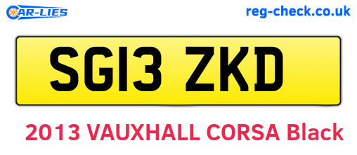 SG13ZKD are the vehicle registration plates.