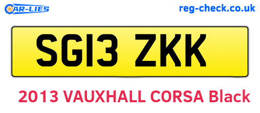 SG13ZKK are the vehicle registration plates.