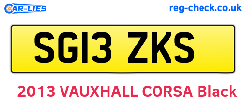 SG13ZKS are the vehicle registration plates.