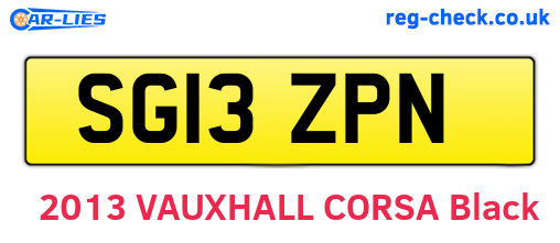 SG13ZPN are the vehicle registration plates.