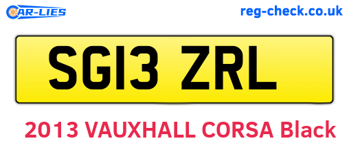 SG13ZRL are the vehicle registration plates.