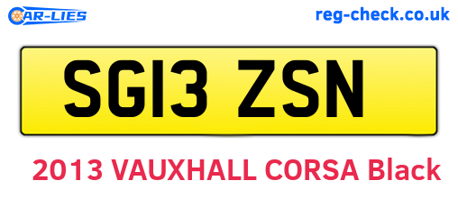 SG13ZSN are the vehicle registration plates.