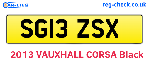 SG13ZSX are the vehicle registration plates.