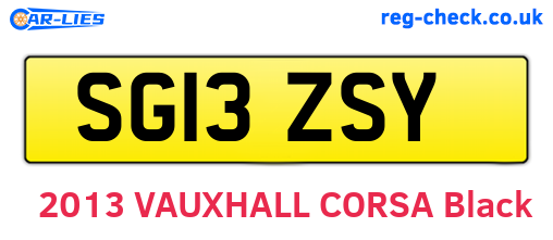 SG13ZSY are the vehicle registration plates.