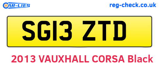 SG13ZTD are the vehicle registration plates.