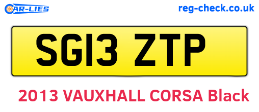 SG13ZTP are the vehicle registration plates.