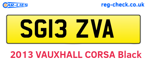 SG13ZVA are the vehicle registration plates.