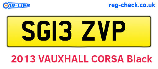 SG13ZVP are the vehicle registration plates.