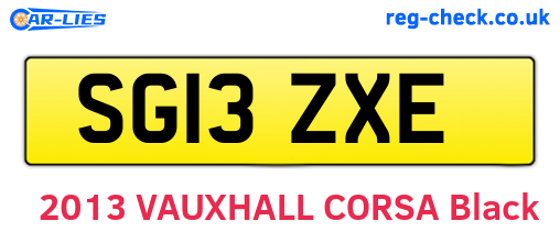 SG13ZXE are the vehicle registration plates.
