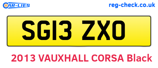 SG13ZXO are the vehicle registration plates.