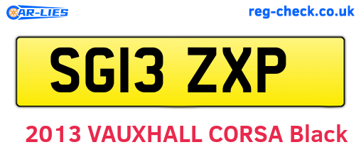 SG13ZXP are the vehicle registration plates.