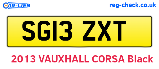 SG13ZXT are the vehicle registration plates.