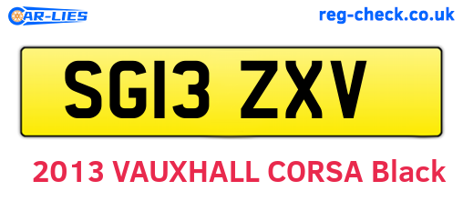 SG13ZXV are the vehicle registration plates.