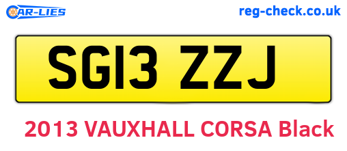 SG13ZZJ are the vehicle registration plates.