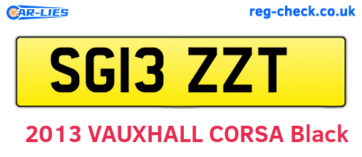 SG13ZZT are the vehicle registration plates.