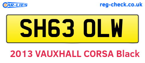 SH63OLW are the vehicle registration plates.