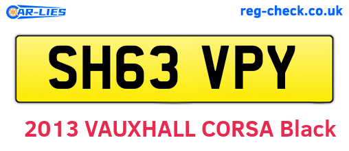 SH63VPY are the vehicle registration plates.