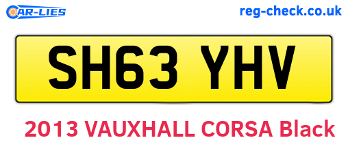 SH63YHV are the vehicle registration plates.