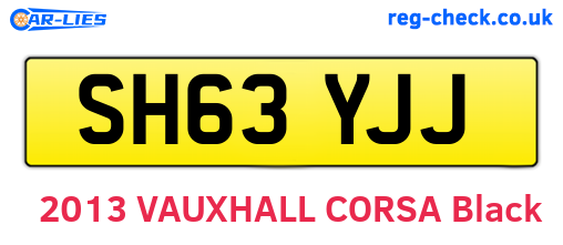 SH63YJJ are the vehicle registration plates.